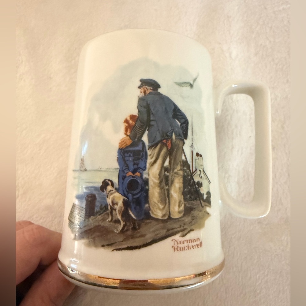 Norman Rockwell Collectible Coffee Mug "Looking Out To Sea" 1985